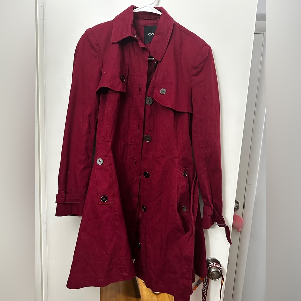 ASOS Burgundy Trench Coat